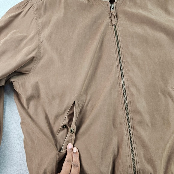 St John's Bay Bomber Jacket Men Large Brown Full Zip Lined Classic Ribbed Cuffs - Picture 6 of 15